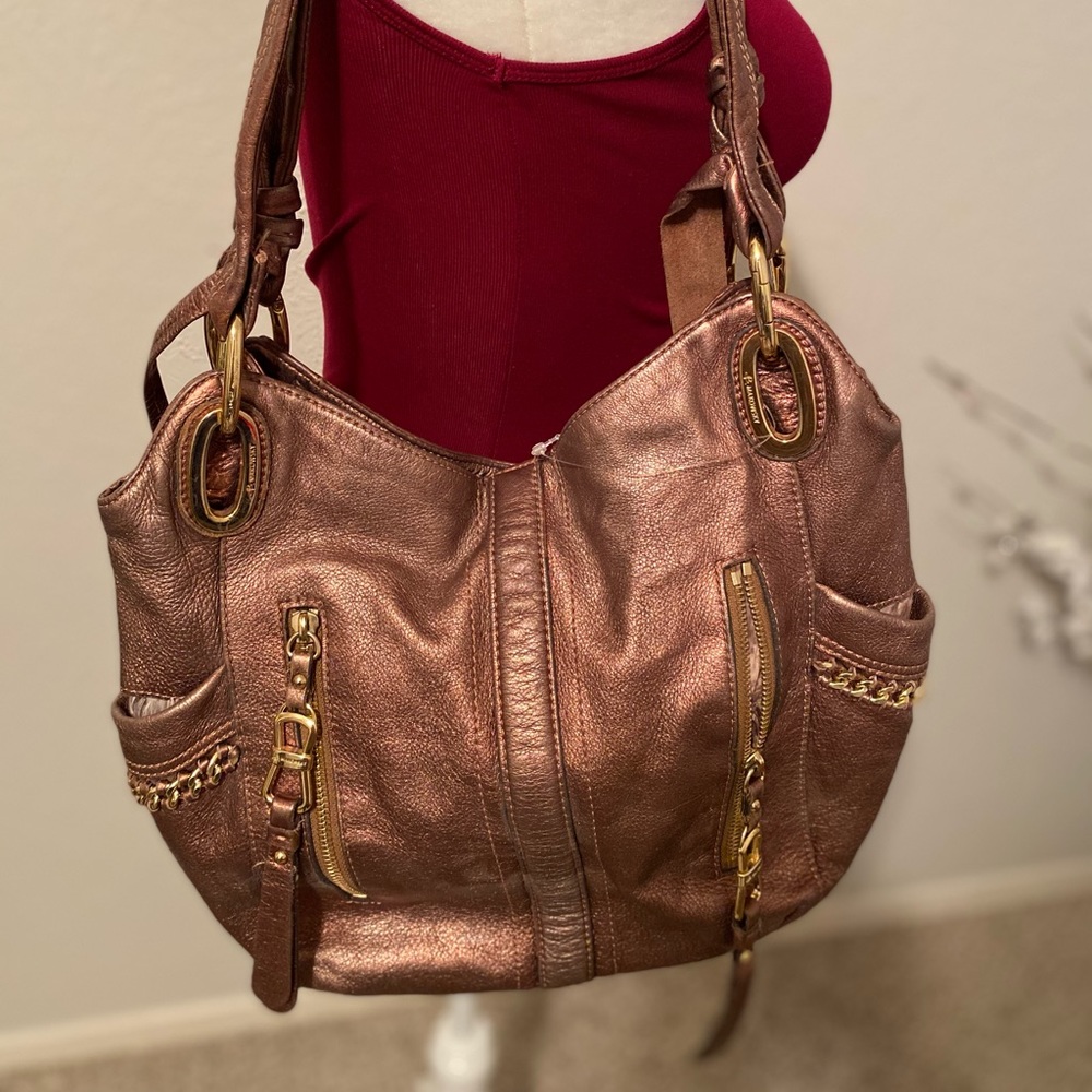 B Makowsky copper metallic bag